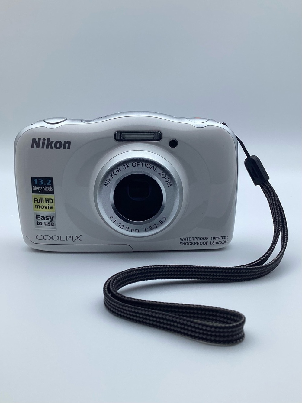 Nikon Coolpix W100 13.2 MP 3x Optical Zoom Digital Camera - White